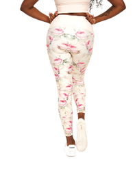 high waisted leggings pink floral