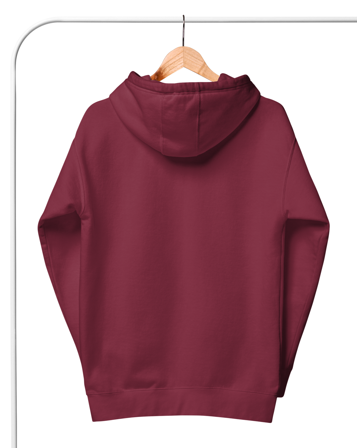 hoodie burgundy on hanger back