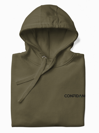 folded hoodie in army green colour