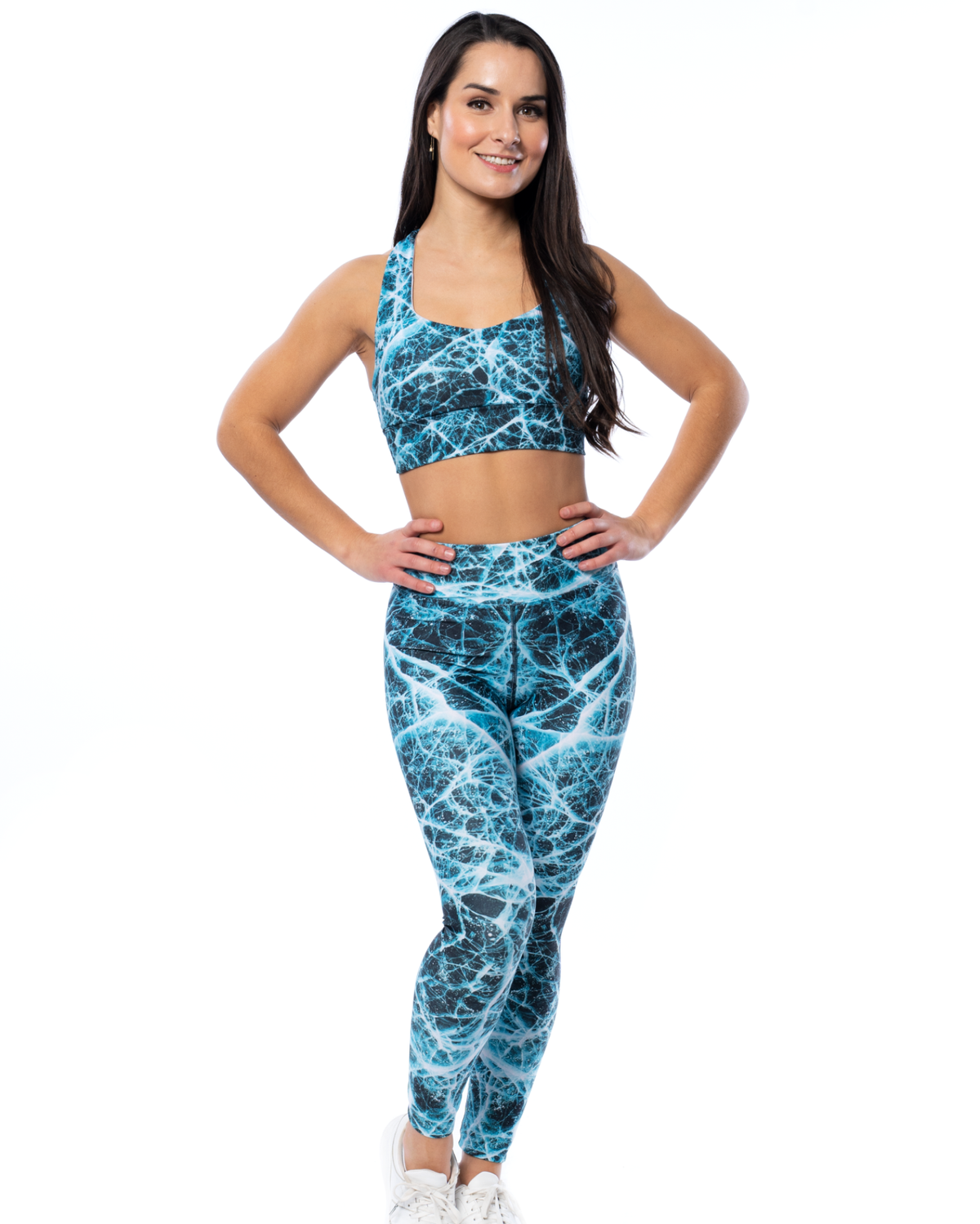 High waisted gym leggings and crop top shop set