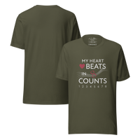 unisex confidance tee front and back military green